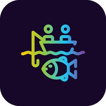 Big Game Fishing Creative Icon Design vector