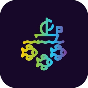 Fishing Boat Creative Icon Design vector