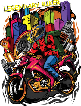 Motorcycle t-shirt design vector