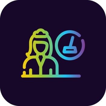 Female Cleaner Creative Icon Design vector