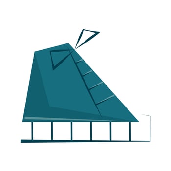 Icon of winter sport - skates. Hockey or figure skating accessories. Blue logo. Flat vector illustration.