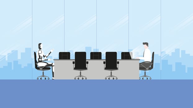 Flat design style technology in future business concept. vector