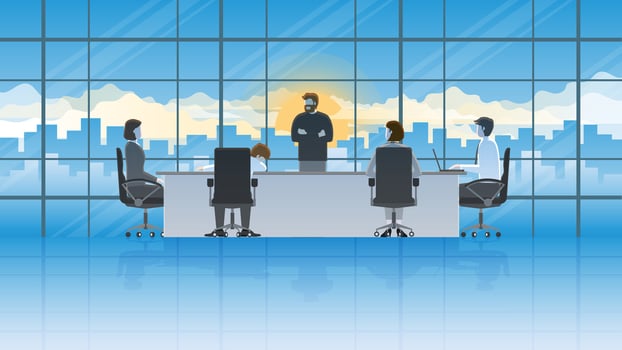 Business people work hard and brainstorm in the office conference room vector