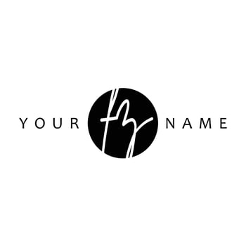 FZ Initial Handwriting In Circle Frame Template Design vector