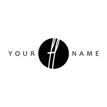 FL Initial Handwriting In Circle Frame Template Design vector