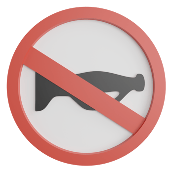 No horn sign clipart flat design icon isolated on transparent background, 3D render road sign and traffic sign concept png