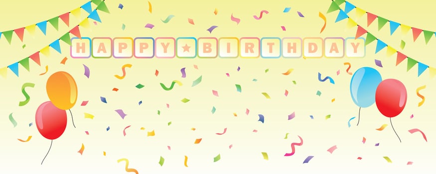 happy birthday typography template design. colorful decoration background. vector