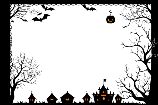 Halloween Border Frame PNG Transparent Background Ai Generative