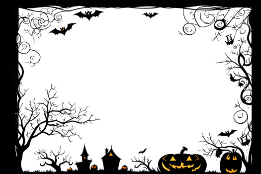 Halloween Border Frame PNG Transparent Background Ai Generative