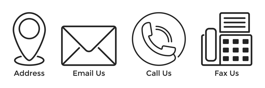 Contact Us Icon Set Outline For Website and Mobile Apps Elements, Contact Information Icon Set, Phone Call, Email, Location, Fax Icons png