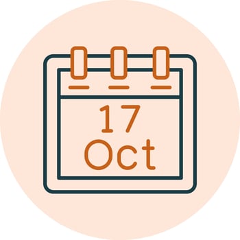 October 17 Vector Icon