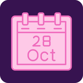 October 28 Vector Icon