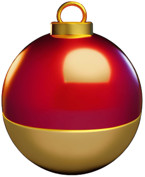 christmas balls new year's eve decoration gold red glittering winter decoration Hanging decorative 3D symbols Ai generated png