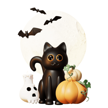 3D Happy Halloween Illustration png