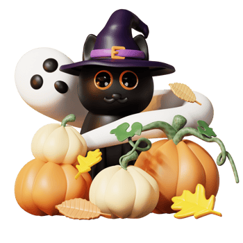 3D Happy Halloween Illustration png