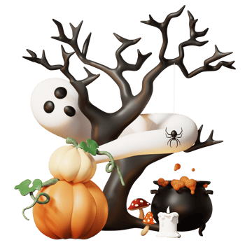 3D Happy Halloween Illustration png