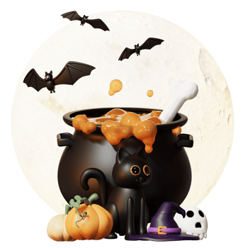 3D Happy Halloween Illustration png