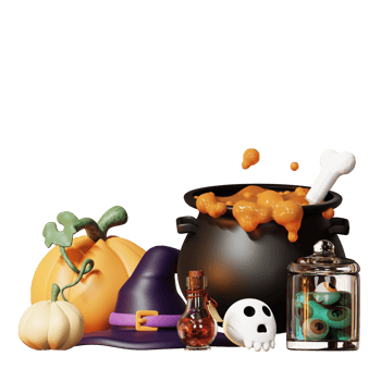 3D Happy Halloween Illustration png