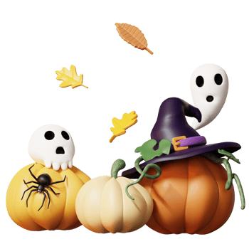 3D Happy Halloween Illustration png