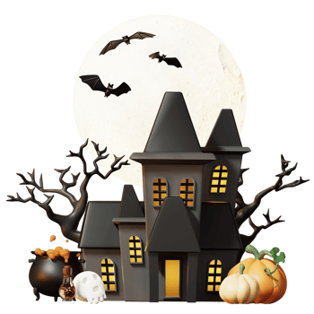 3D Happy Halloween Illustration png