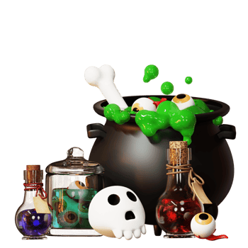 3D Happy Halloween Illustration png