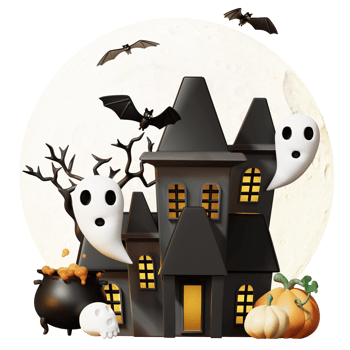 3D Happy Halloween Illustration png