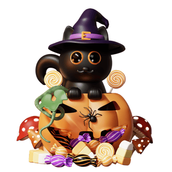 3D Happy Halloween Illustration png