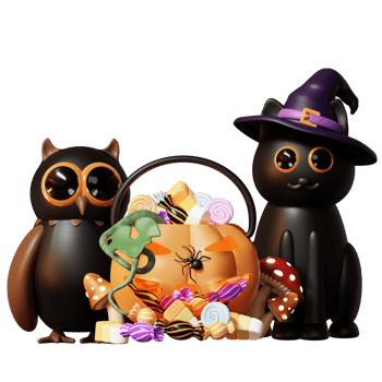3D Happy Halloween Illustration png