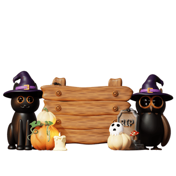 3D Happy Halloween Illustration png