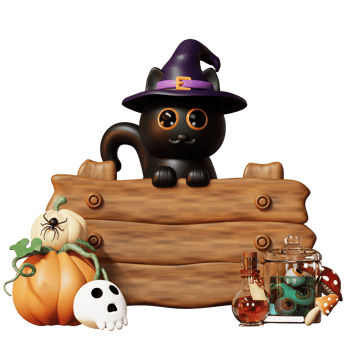 3D Happy Halloween Illustration png