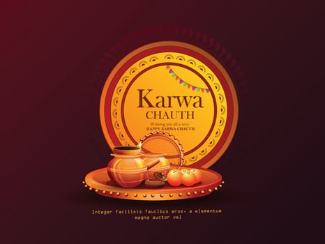 Karwa Chauth is a festival celebrated by Hindu women vector