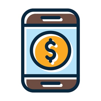 Mobile Pay Vector Thick Line Filled Dark Colors Icons For Personal And Commercial Use.