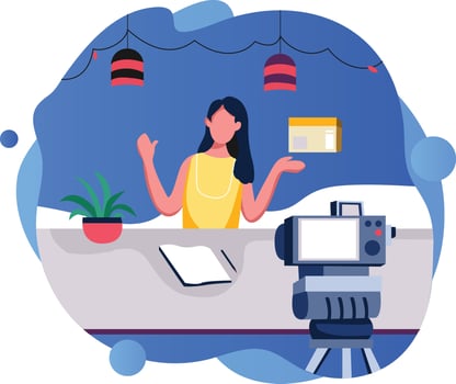Online customer communication, Flat vector illustration