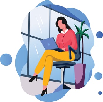 Working business women, Flat vector illustration