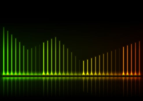Green orange neon laser lines technology modern background vector