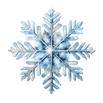 Snowflake For Christmas Event. Watercolor Style. AI Generated png