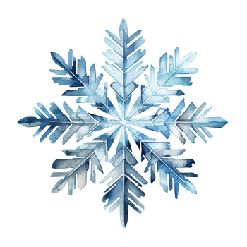 Snowflake For Christmas Event. Watercolor Style. AI Generated png