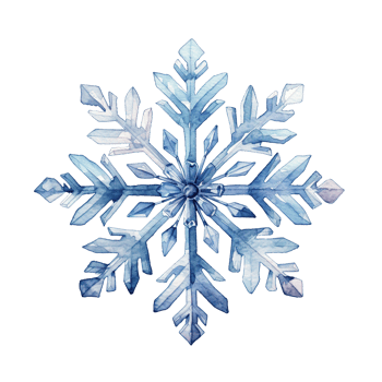 Snowflake For Christmas Event. Watercolor Style. AI Generated png