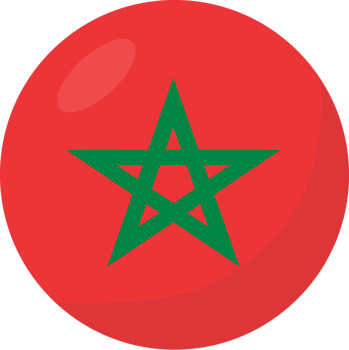 Morocco flag circle 3D cartoon style. png