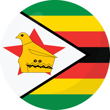 Zimbabwe flag circle 3D cartoon style. png