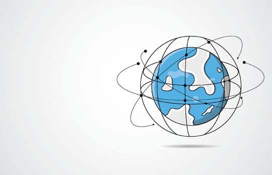 Global network connection. World map point and line composition concept of global business. Vector Illustration