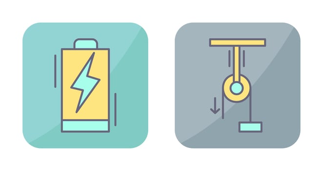Battery and Pully Icon vector