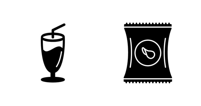 Milkshake and Chips Icon vector