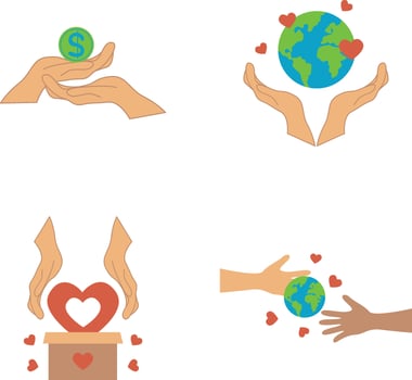 International Day of Charity With Simple Design Style. Vector Illustration Set.