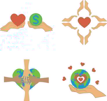 International Day of Charity With Simple Design Style. Vector Illustration Set.