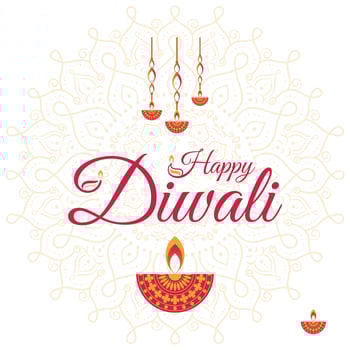 Happy Diwali, festival of lights, Paper Graphic of Indian Rangoli, golden lights, colorful decorative background, Blue magenta background vector
