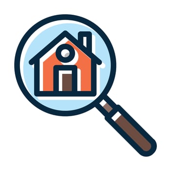 House Inspection Vector Thick Line Filled Dark Colors Icons For Personal And Commercial Use.