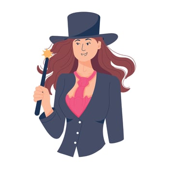 Trendy Magician Woman vector