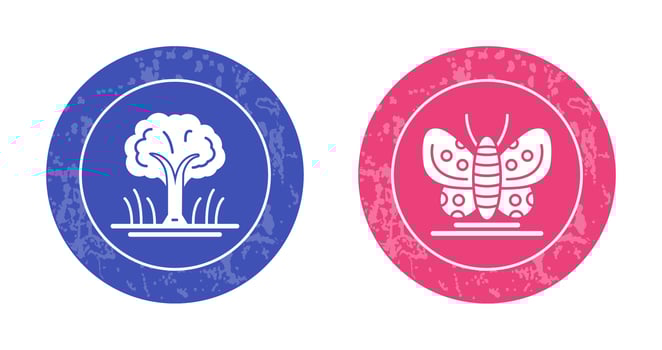 Tree and Butterfly Icon vector