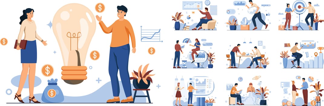 Business Marketing, Flat vector illustration